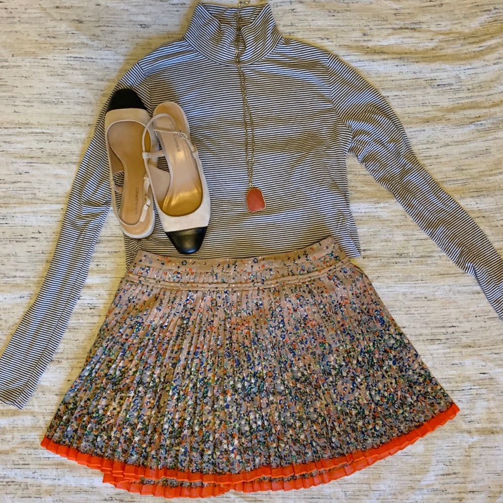 AE American eagle pleated multi-colored skirt